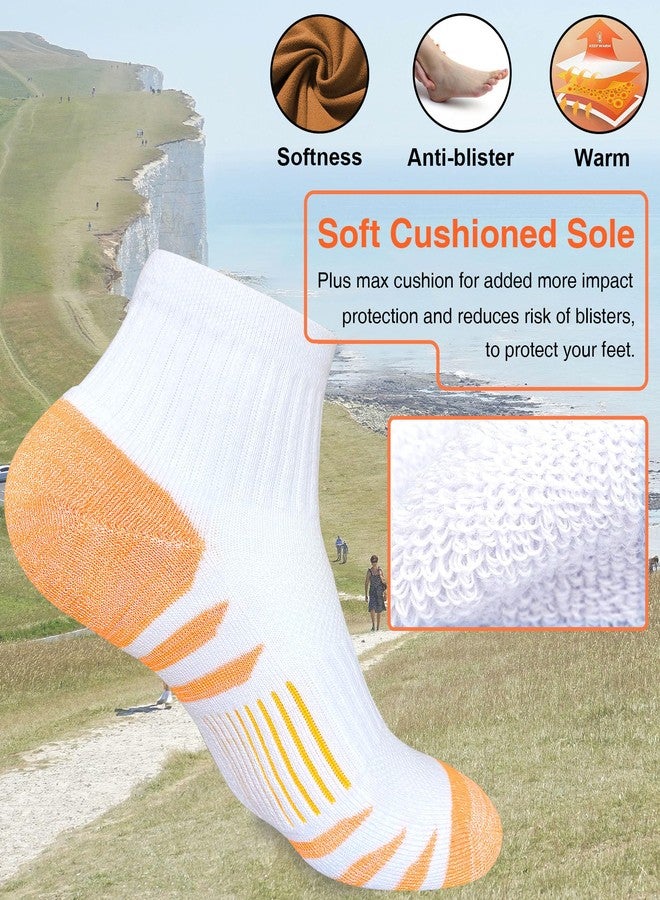 Heyoboy Womens Ankle Anti-blister Thick Cushioned Cotton Wicking Hiking Athletic Running Socks 5 Pairs - Image 2